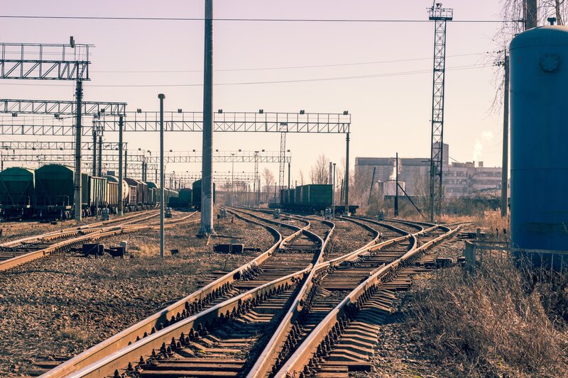 Railway Tracks and Freight Cars