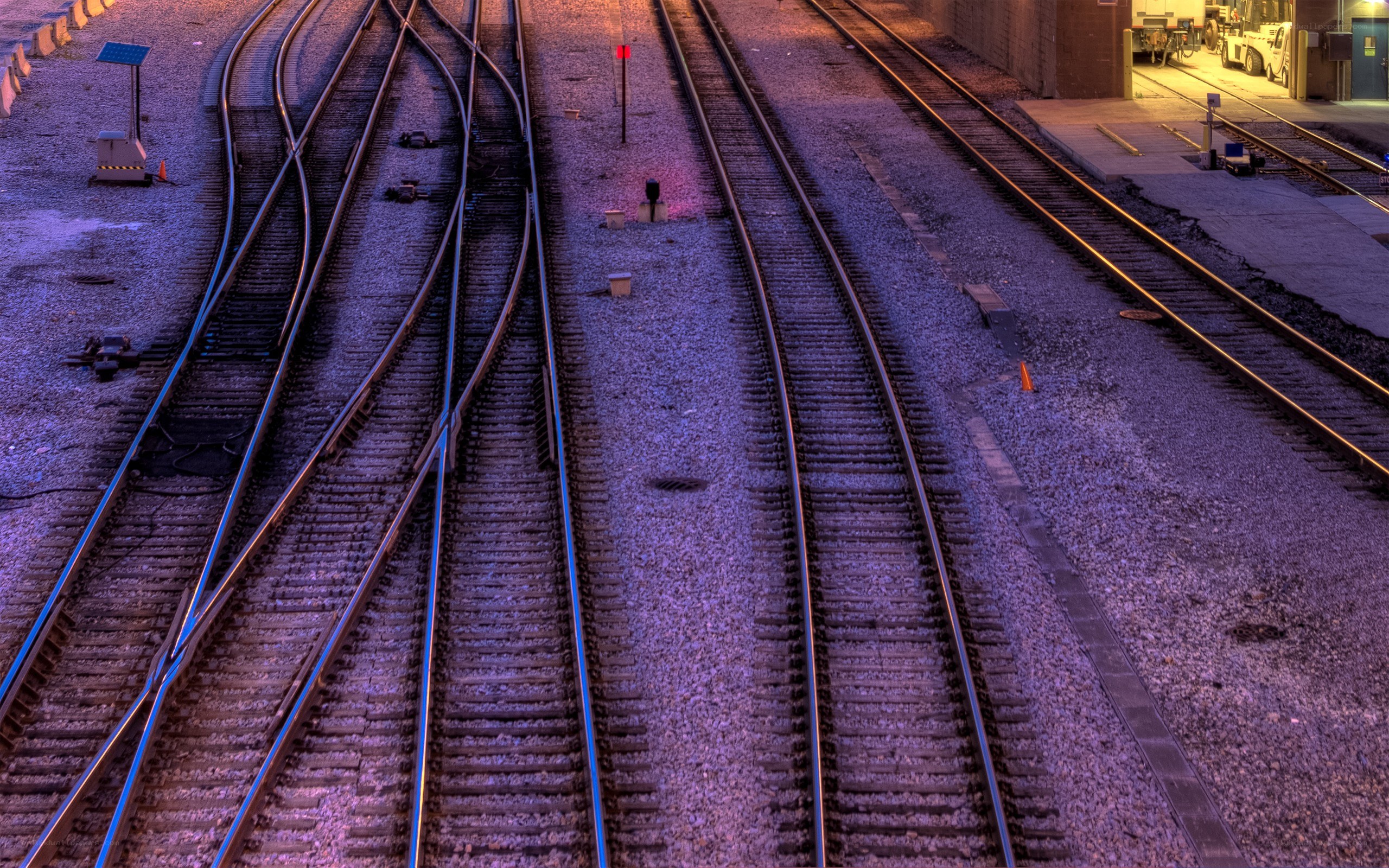 railway tracks at dusk