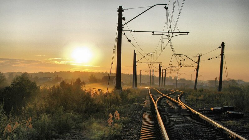 Railway Tracks at Sunrise