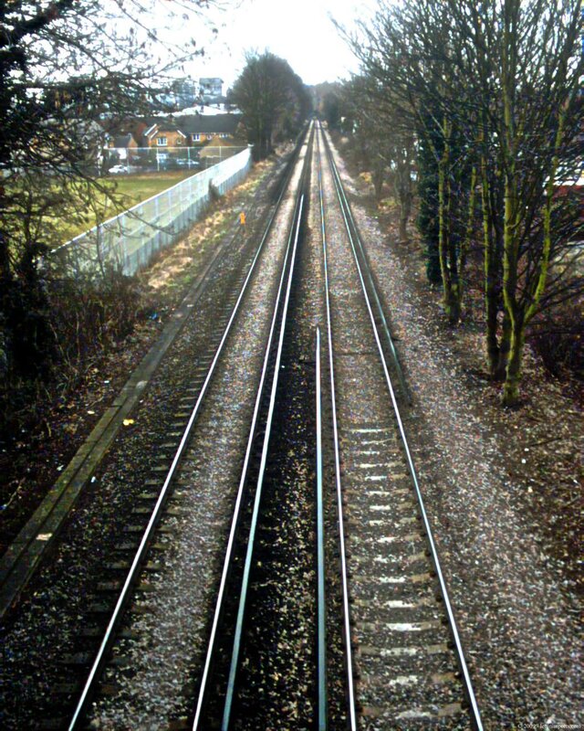 Railway tracks from an elevated view