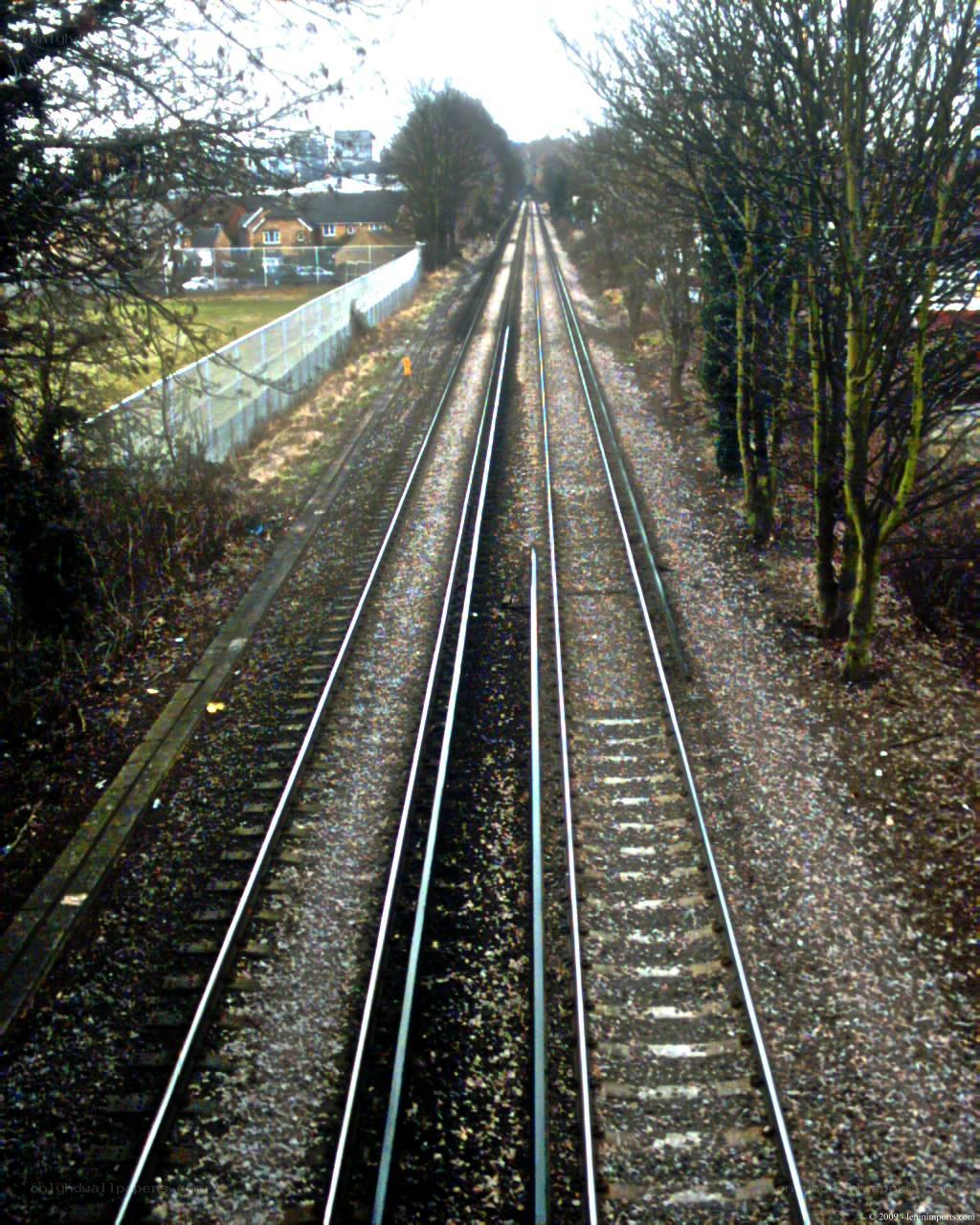 Railway tracks from an elevated view
