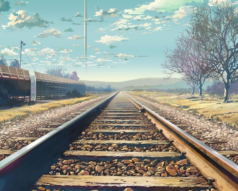 Railway tracks in a rural landscape