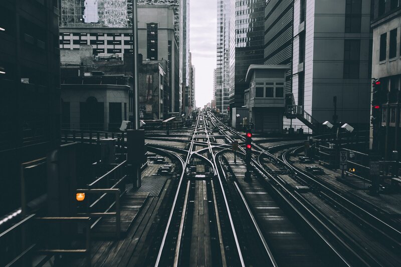 Railway Tracks in City