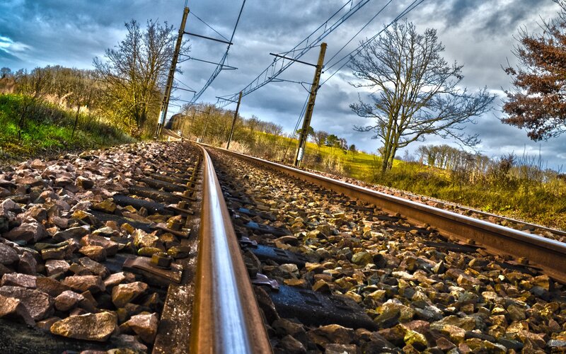 Railway Tracks in Countryside