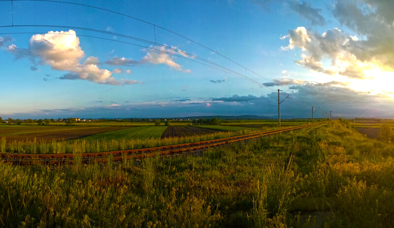 Railway Tracks in Field