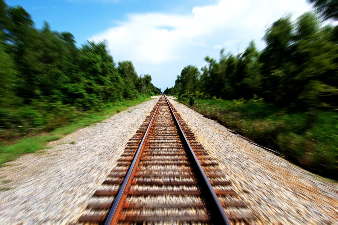 Railway tracks in motion