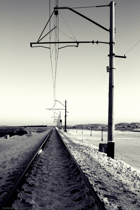 Railway tracks in winter