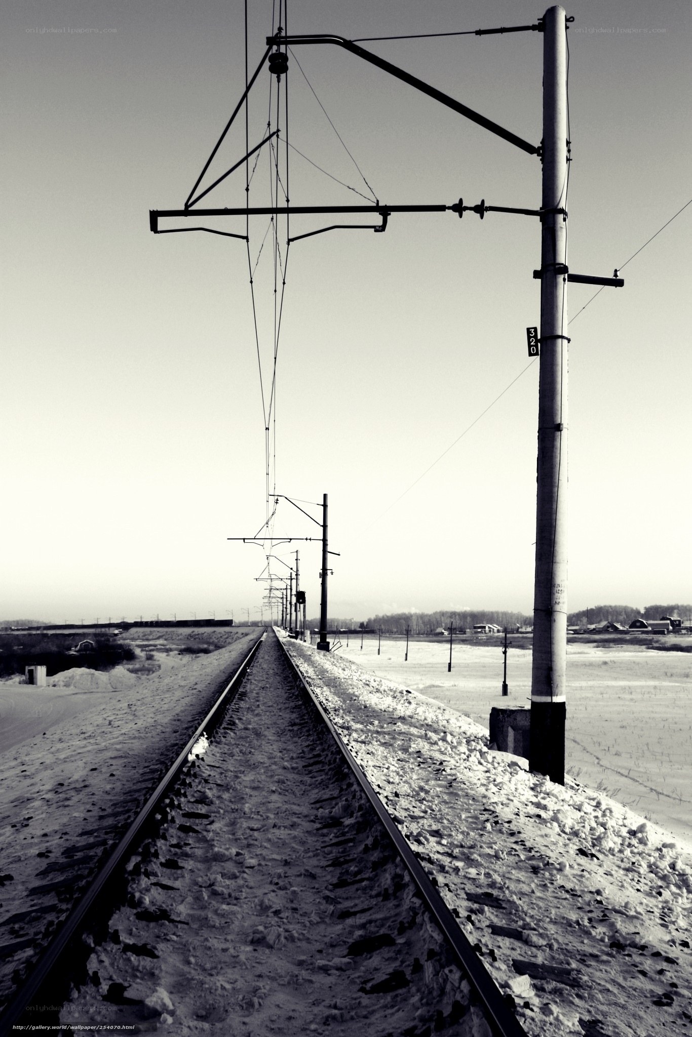 Railway tracks in winter