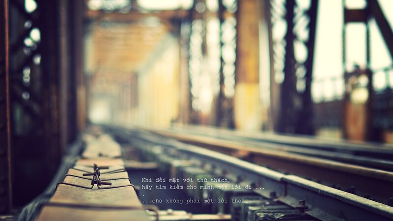 railway tracks on a bridge