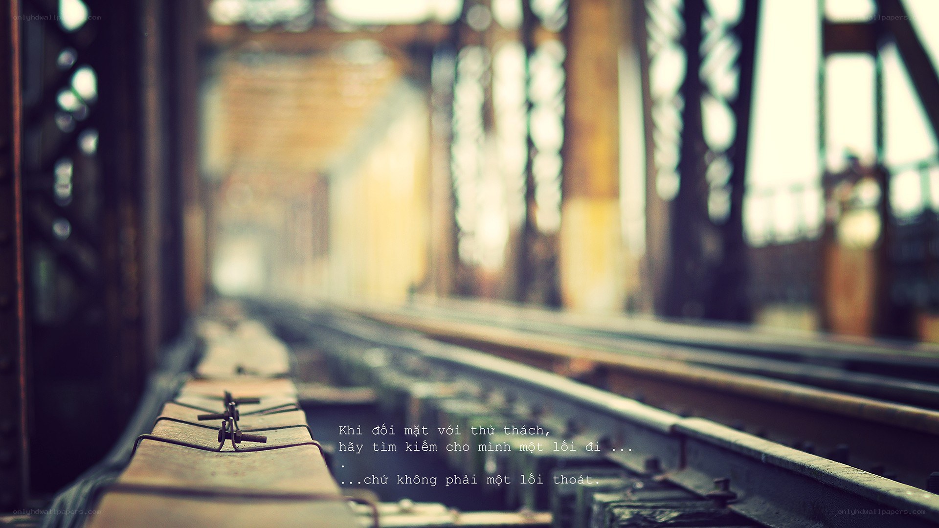 railway tracks on a bridge