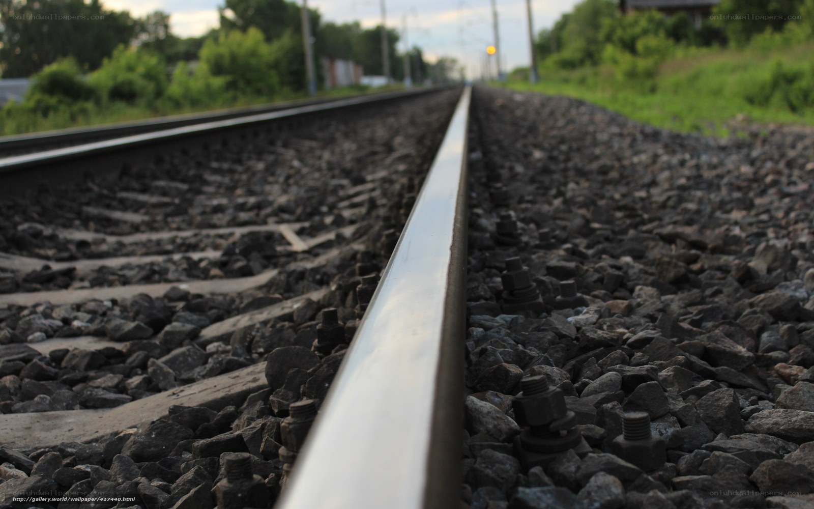 Railway tracks stretching into distance