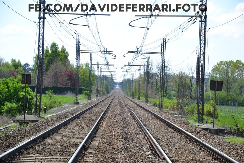 Railway tracks stretching into the distance