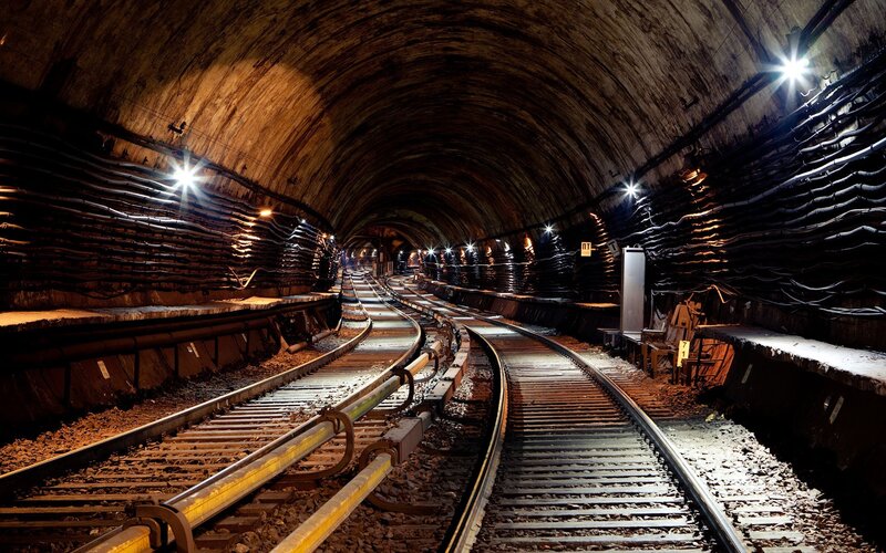 Railway Tunnel Interior — Brown, Dramatic