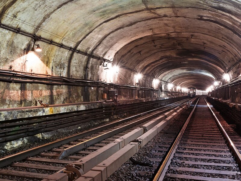 Railway Tunnel Interior — Gray, Dramatic
