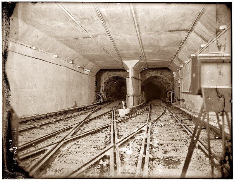 Railway Tunnel Interior — Sepia