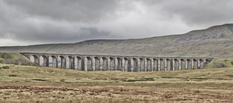 Railway Viaduct in Field