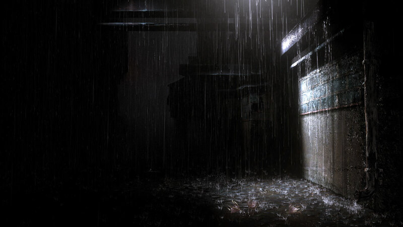Rain Falling in Alley
