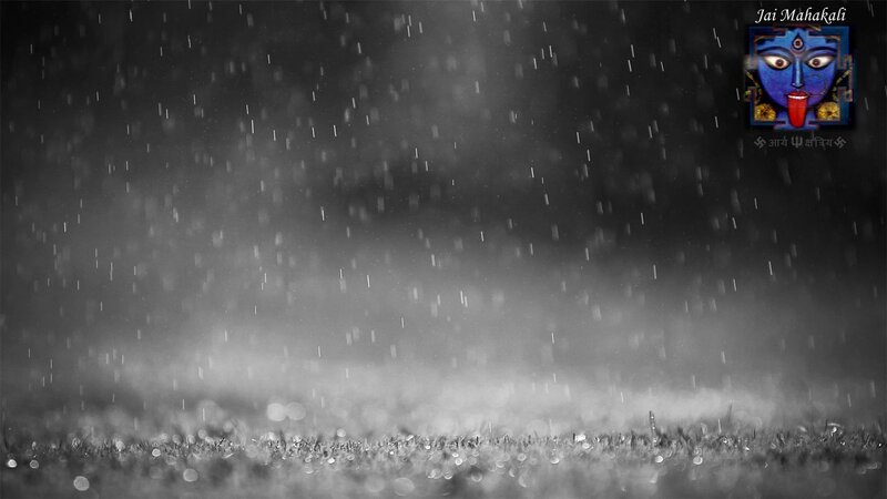 Rain Falling on Grass — Black