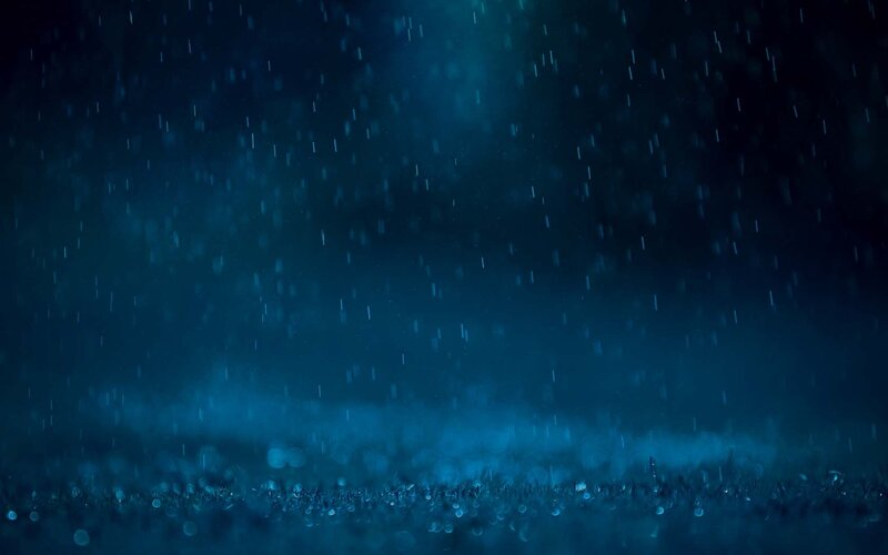 Rain Falling on Grass — Blue, Dark