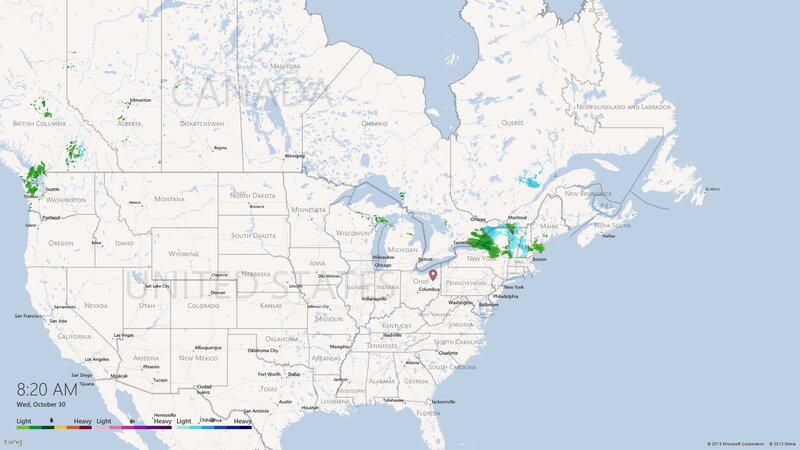 Rain Map of North America