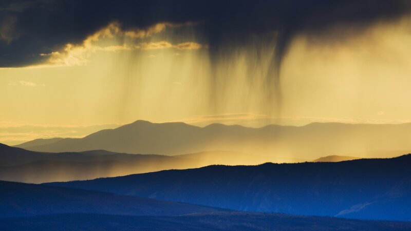 Rain over mountain ranges