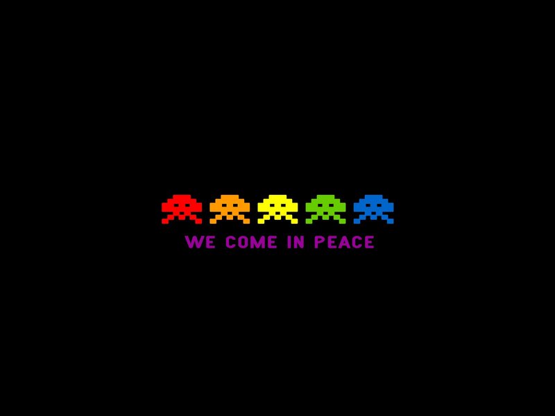 Rainbow Alien Invaders — Black