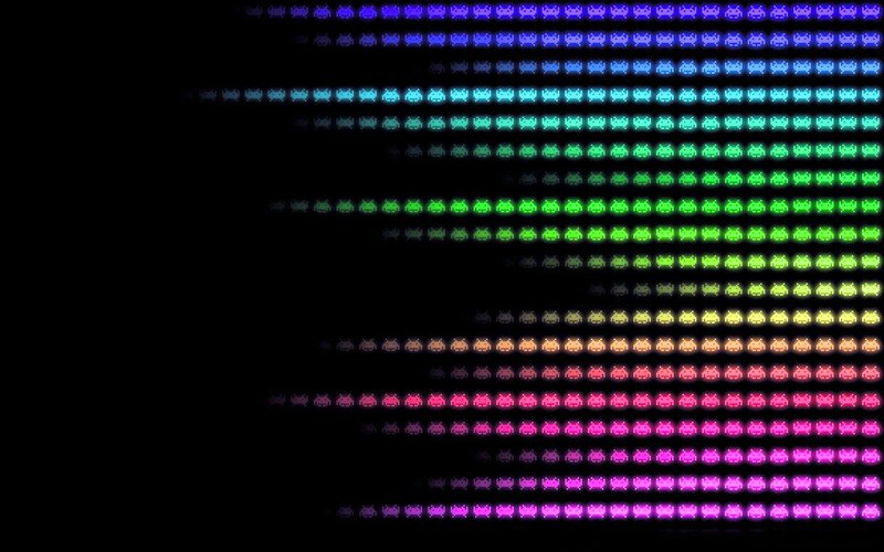 Rainbow alien rows