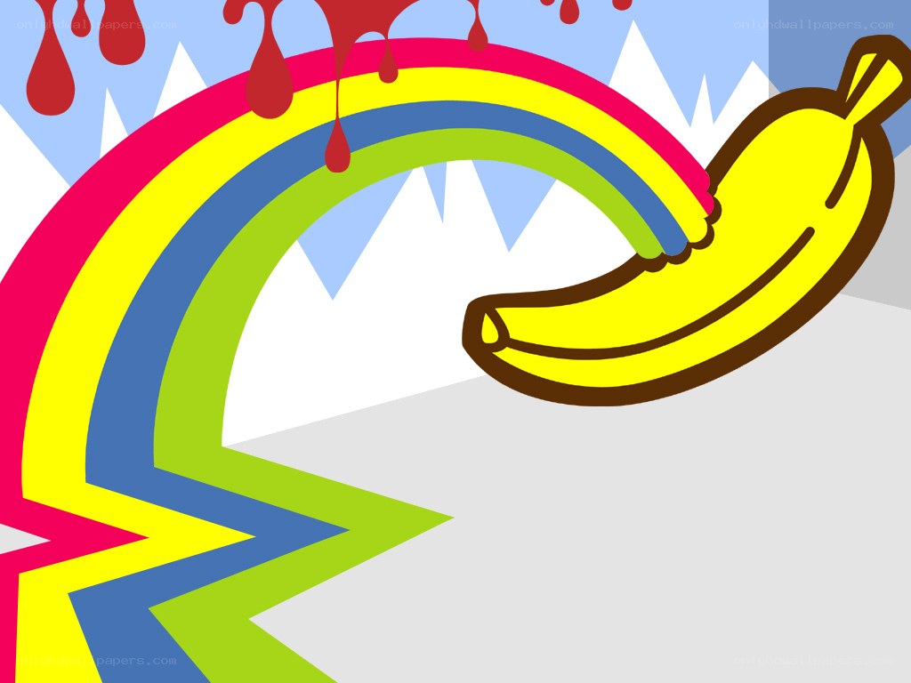 rainbow and banana illustration