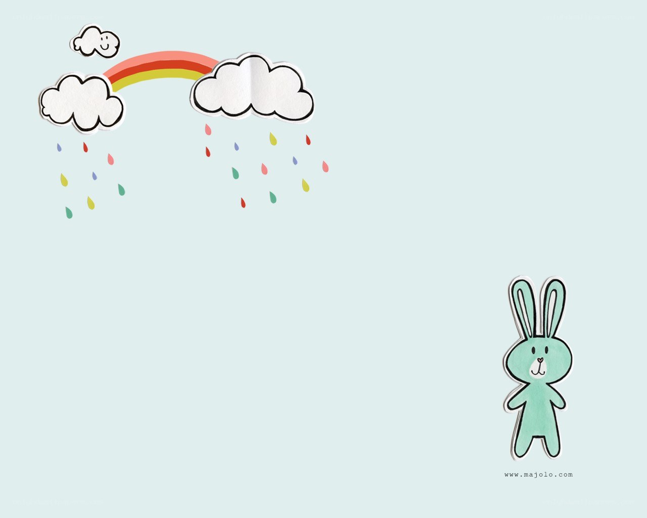 rainbow and bunny illustration