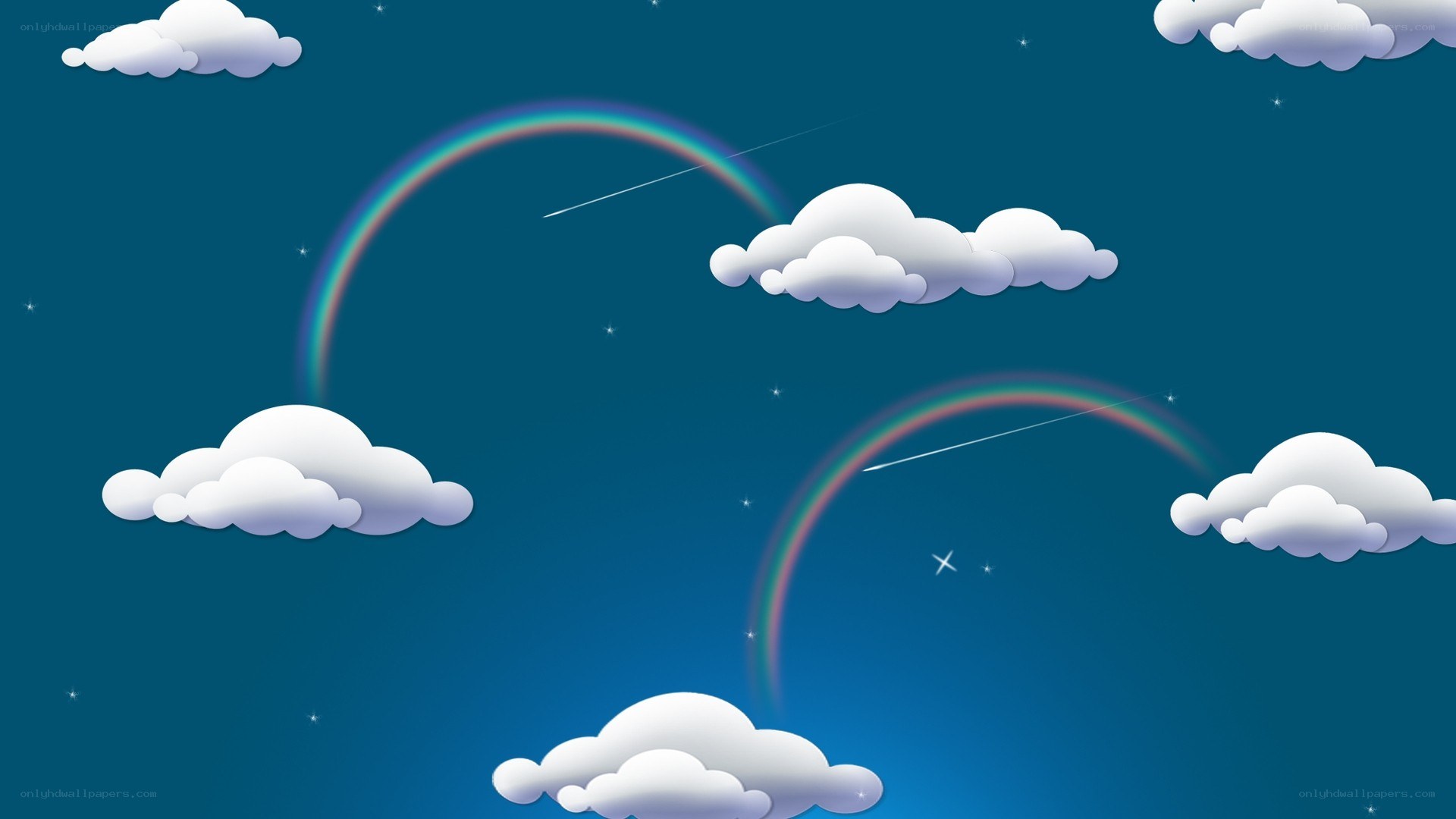 rainbow and clouds in the sky