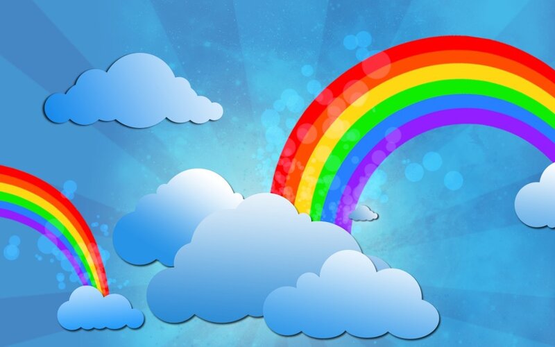 rainbow and clouds wallpaper