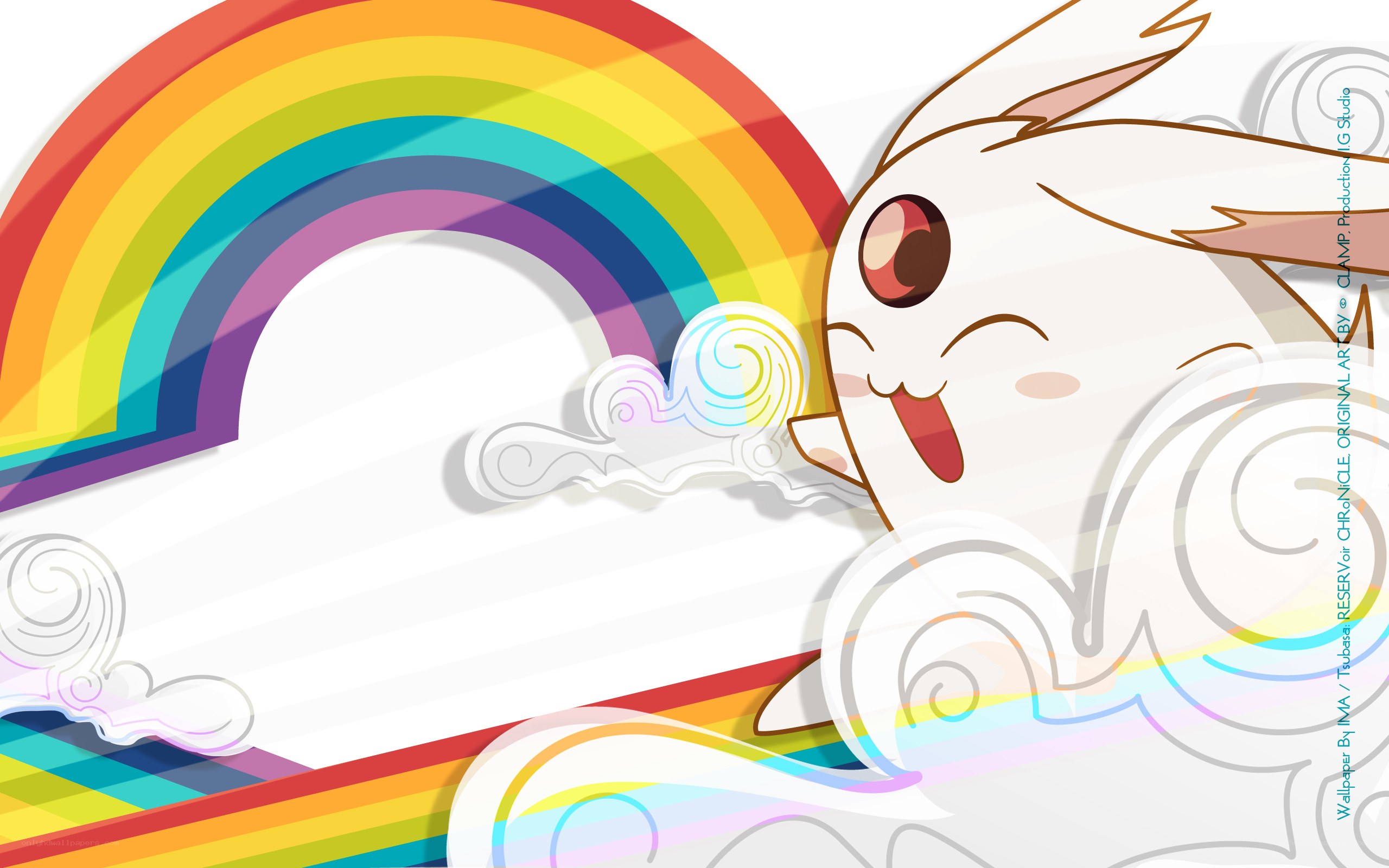 Rainbow and cute creature
