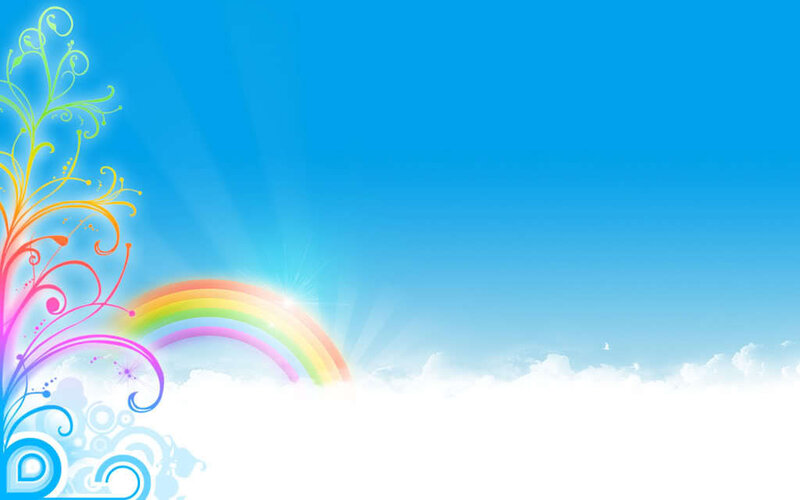 rainbow and floral design