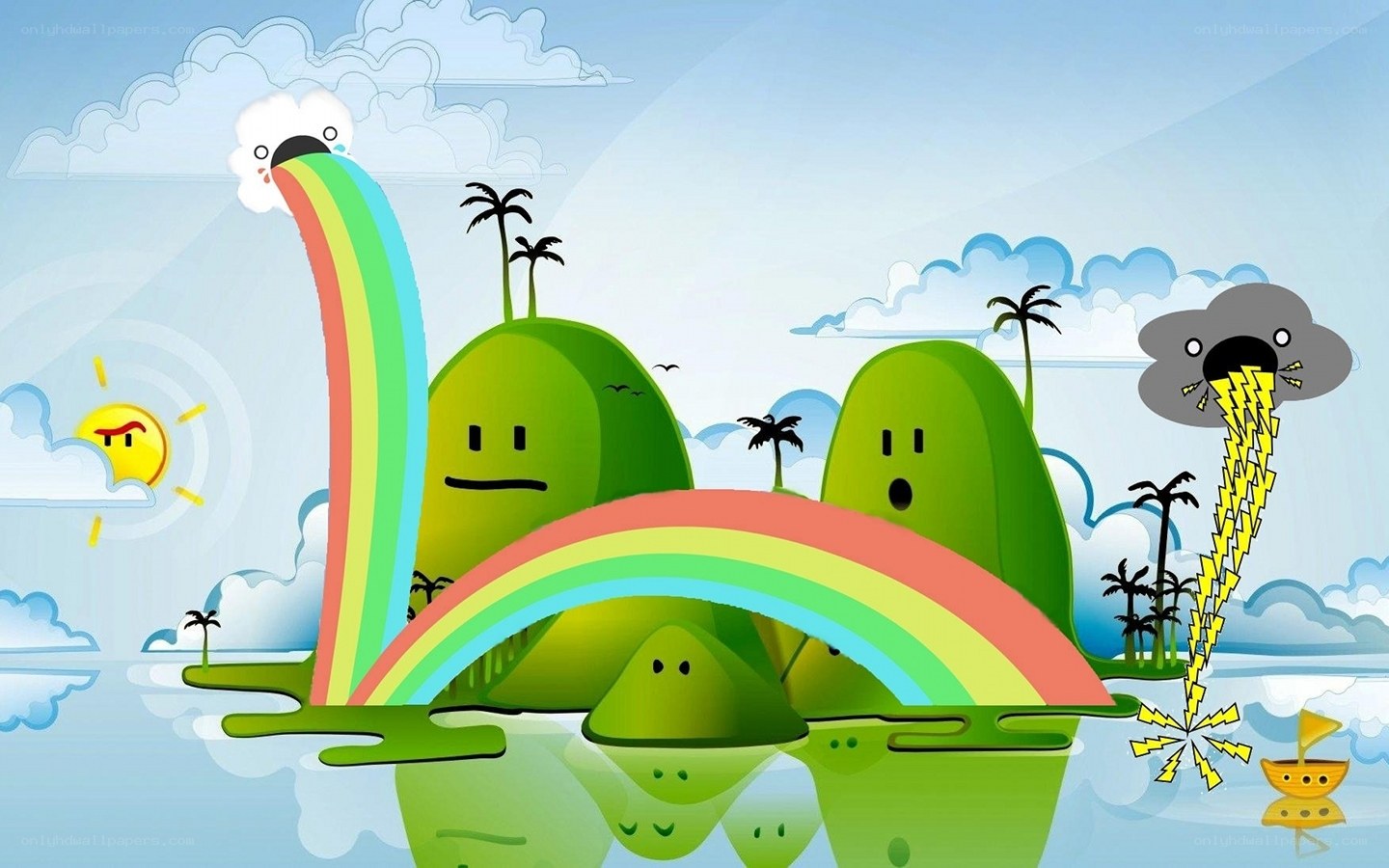 rainbow and lightning islands