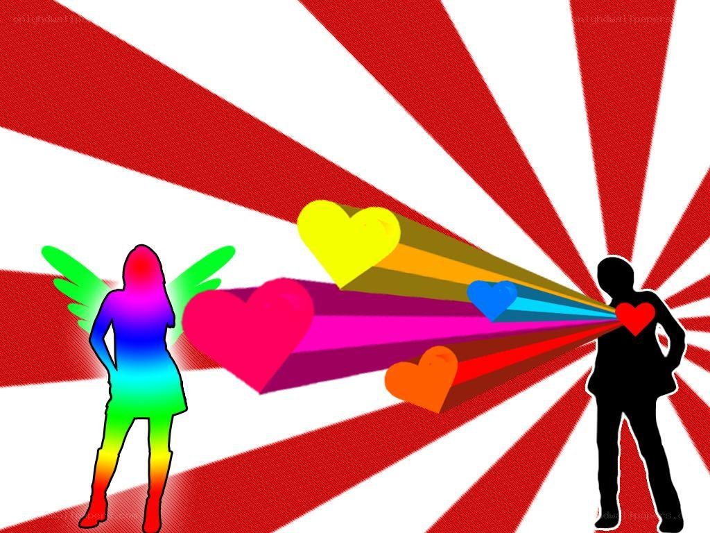 rainbow angel and heart beam