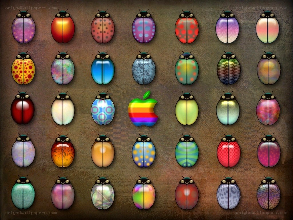 Rainbow Apple among ladybugs