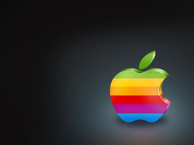 Rainbow Apple Logo — 3d Render