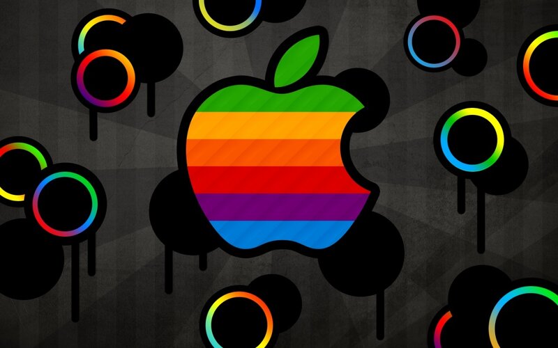 Rainbow Apple logo art