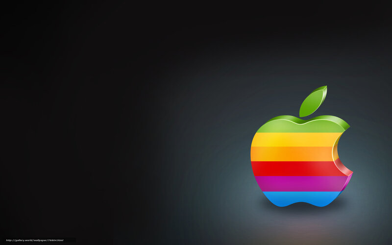 Rainbow Apple Logo — Black, Minimalist, Digital Art, Leaf