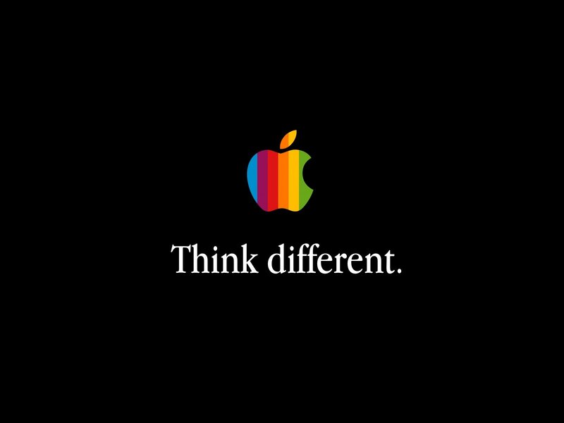 Rainbow Apple Logo — Black, Minimalist