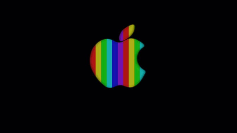 Rainbow Apple Logo — Black, Neutral