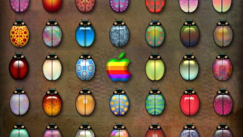 Rainbow Apple Logo — Brown, Playful