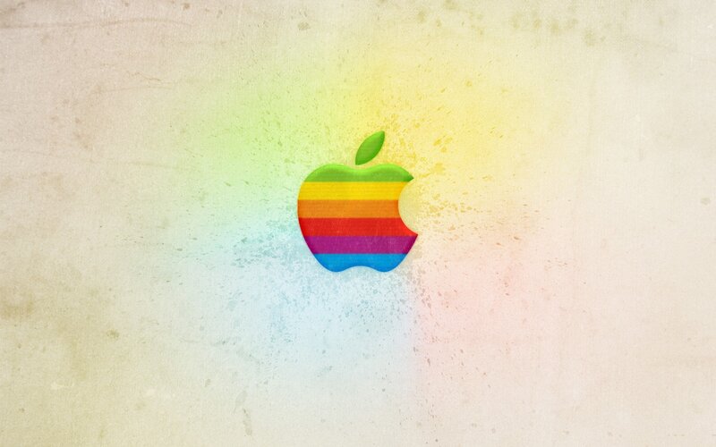 Rainbow Apple Logo — Green, Calm