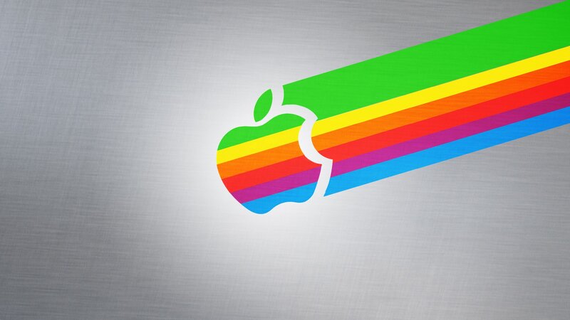 Rainbow Apple Logo — Green, Clean