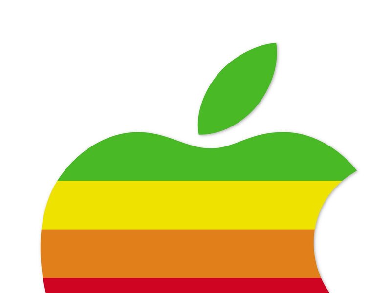 Rainbow Apple Logo — Green, Neutral