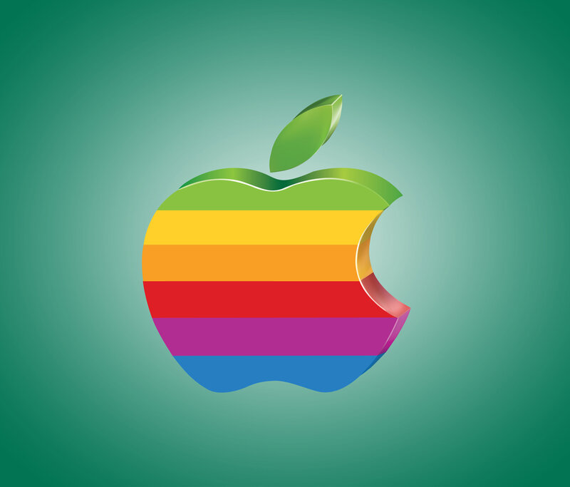 Rainbow Apple Logo — Green