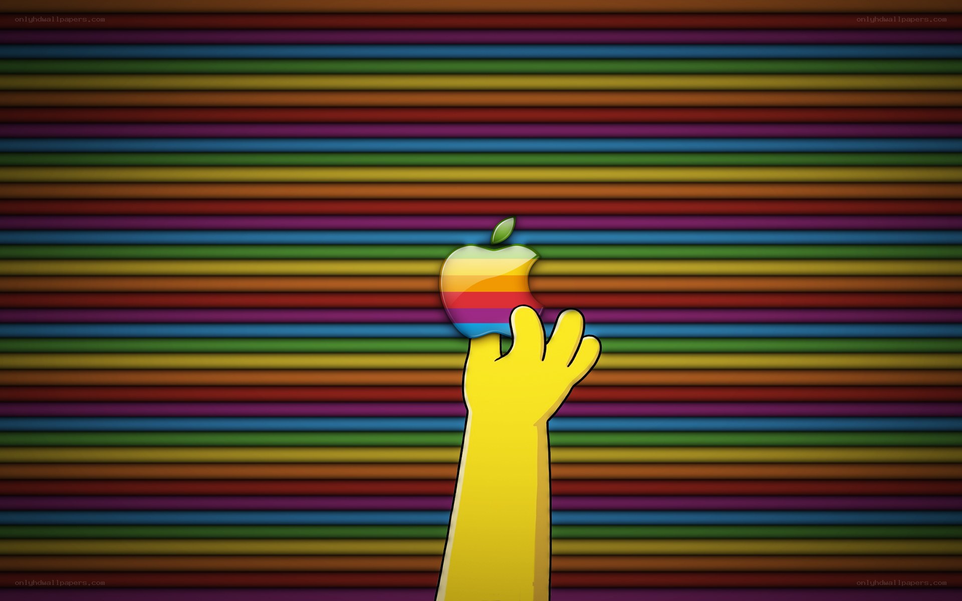 Rainbow Apple Logo Hand