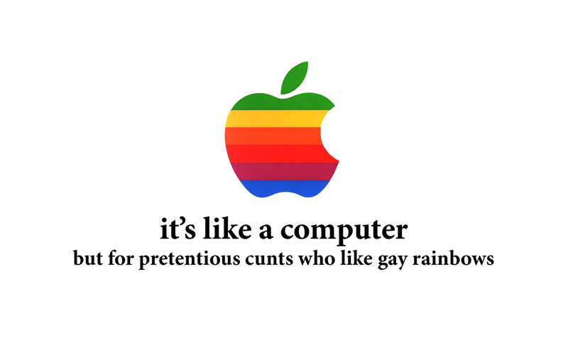 rainbow apple logo meme