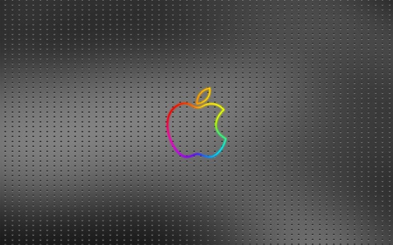 Rainbow Apple Logo — Metallic Surface