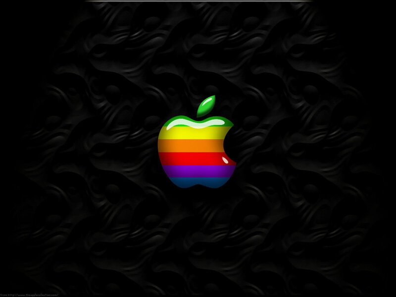 Rainbow Apple logo on black